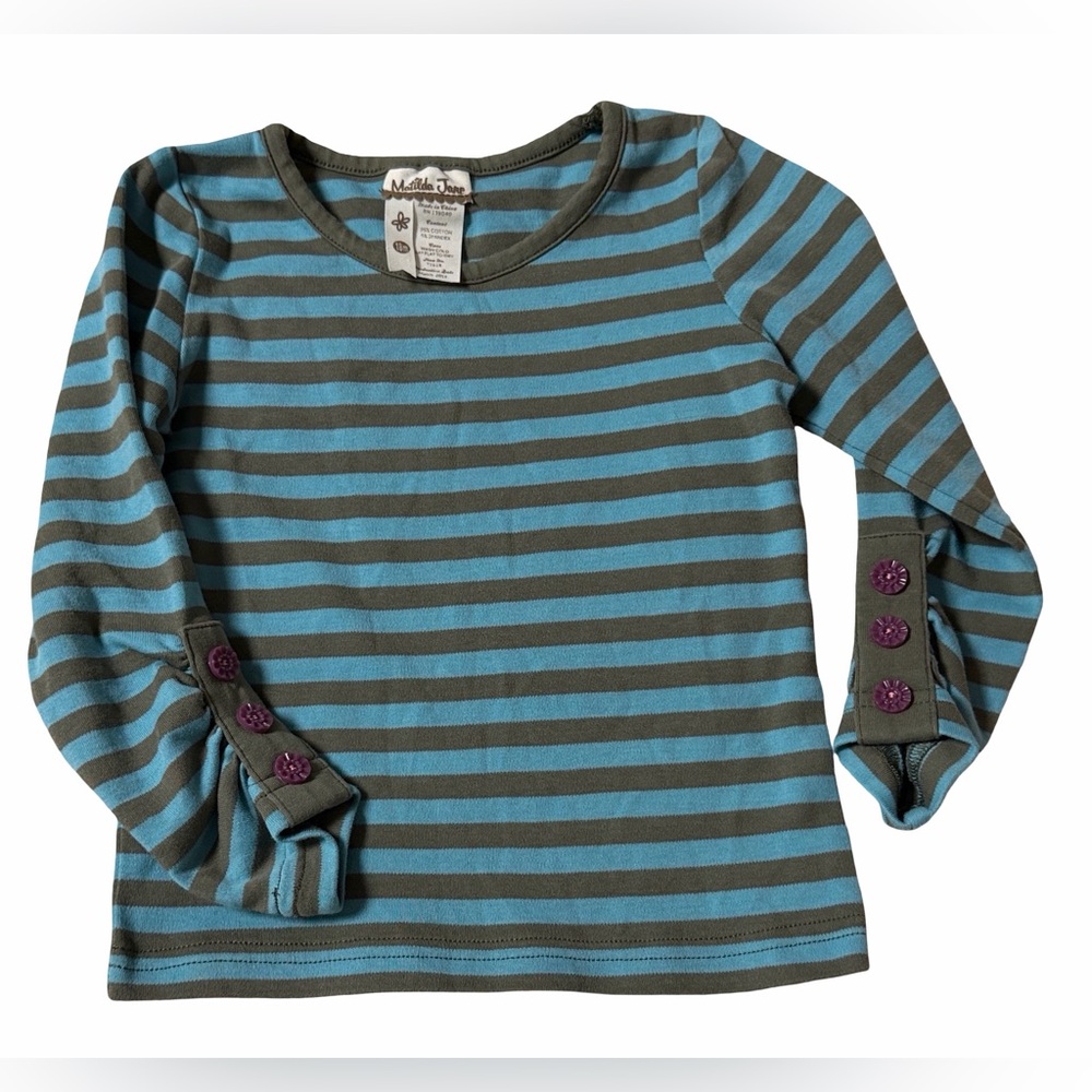 Matilda Jane  size 18 months 
Striped Blue and Gray striped top.